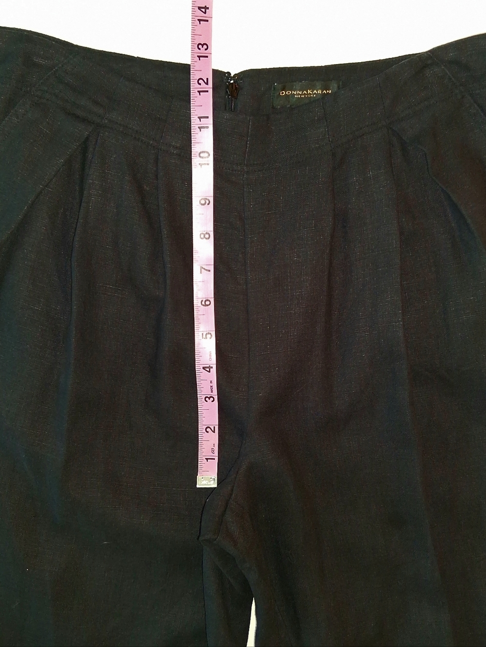 Donna Karan New York Pleated Linen Pants Sz 10 Black - Picture 9 of 11